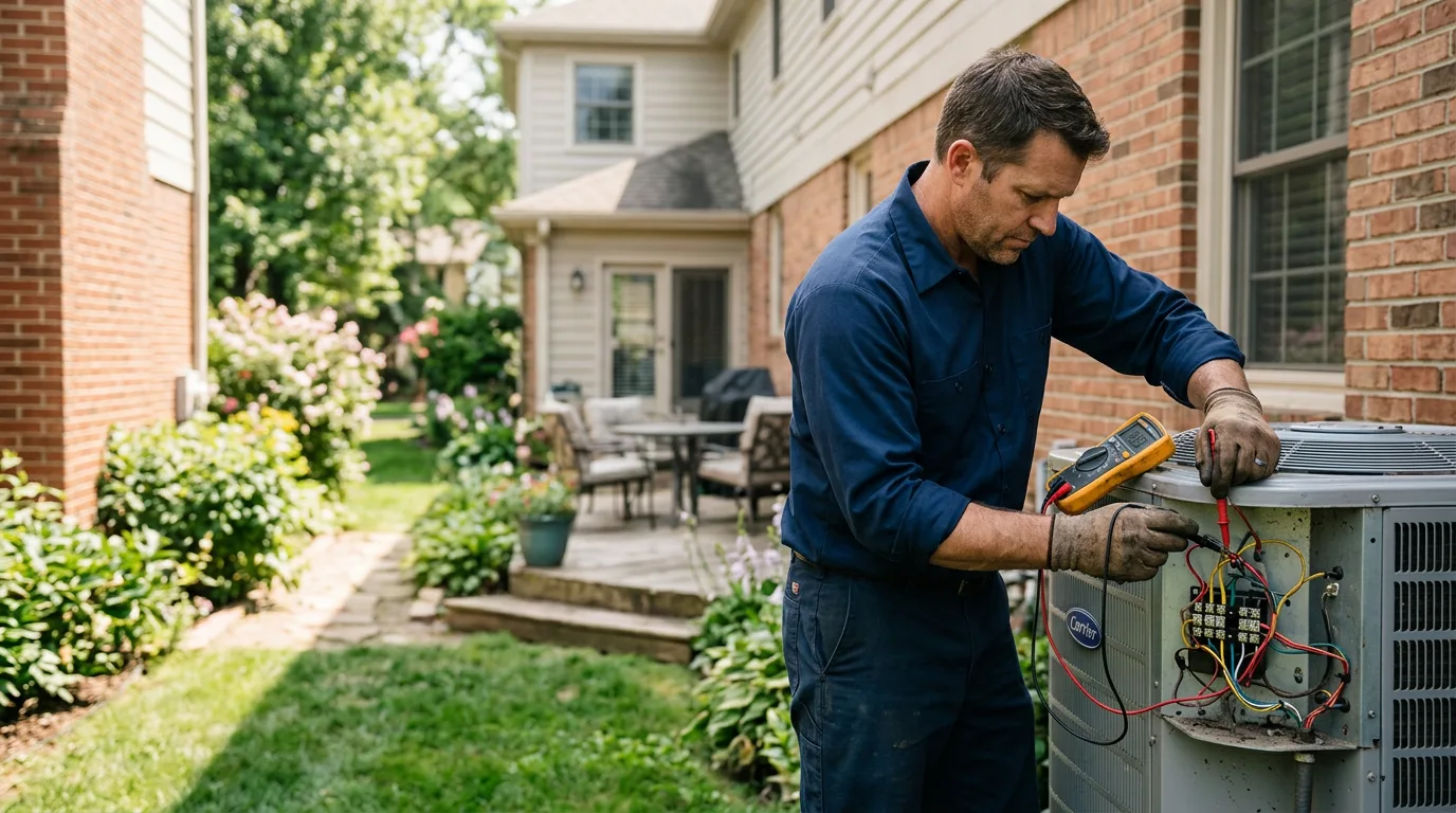 HVAC technician working near Cantrall, IL